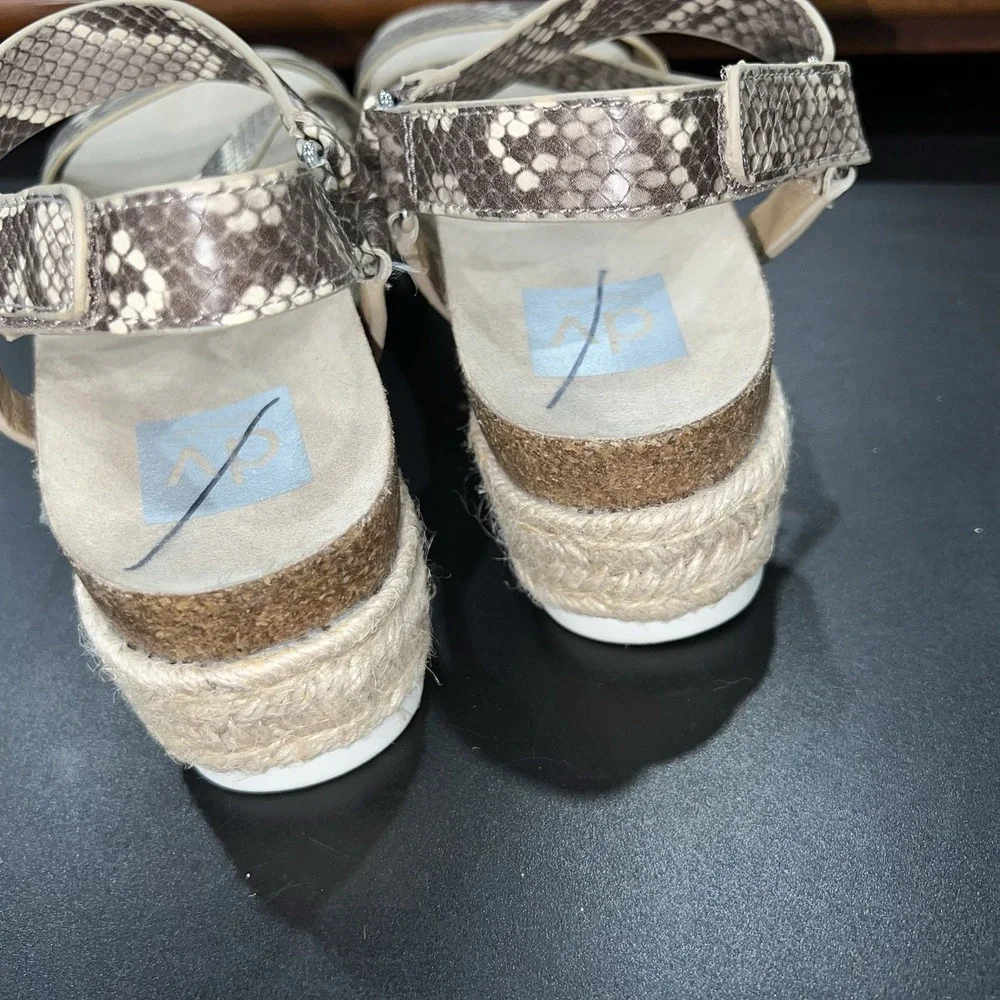 Dolce Vita Iman Sandals Espadrille Platform BOHO Snake Leather Size 6.5